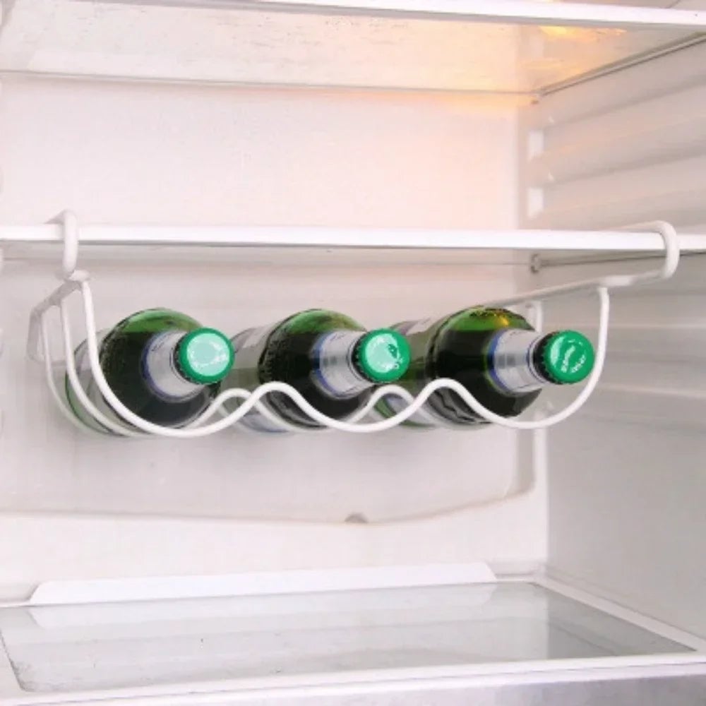 Refrigerator Organizer Rack - Beer Wine Bottle Holder Kitchen Shelf