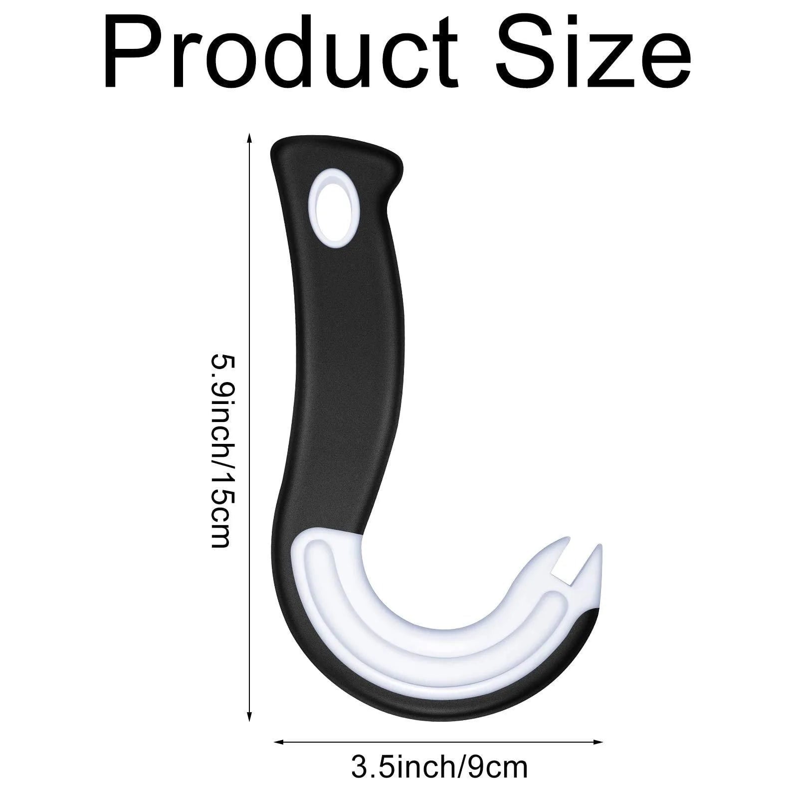 Ring Pull Can Opener J Hook Non-Slip Rubber Grip Easy Open Tool