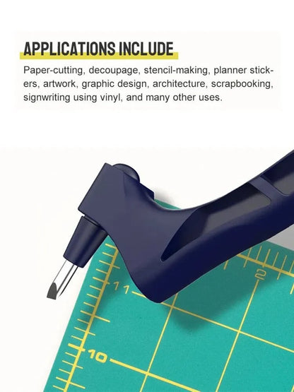 360° Rotating Blade Craft Knife with Triangle Ruler - Stainless Steel