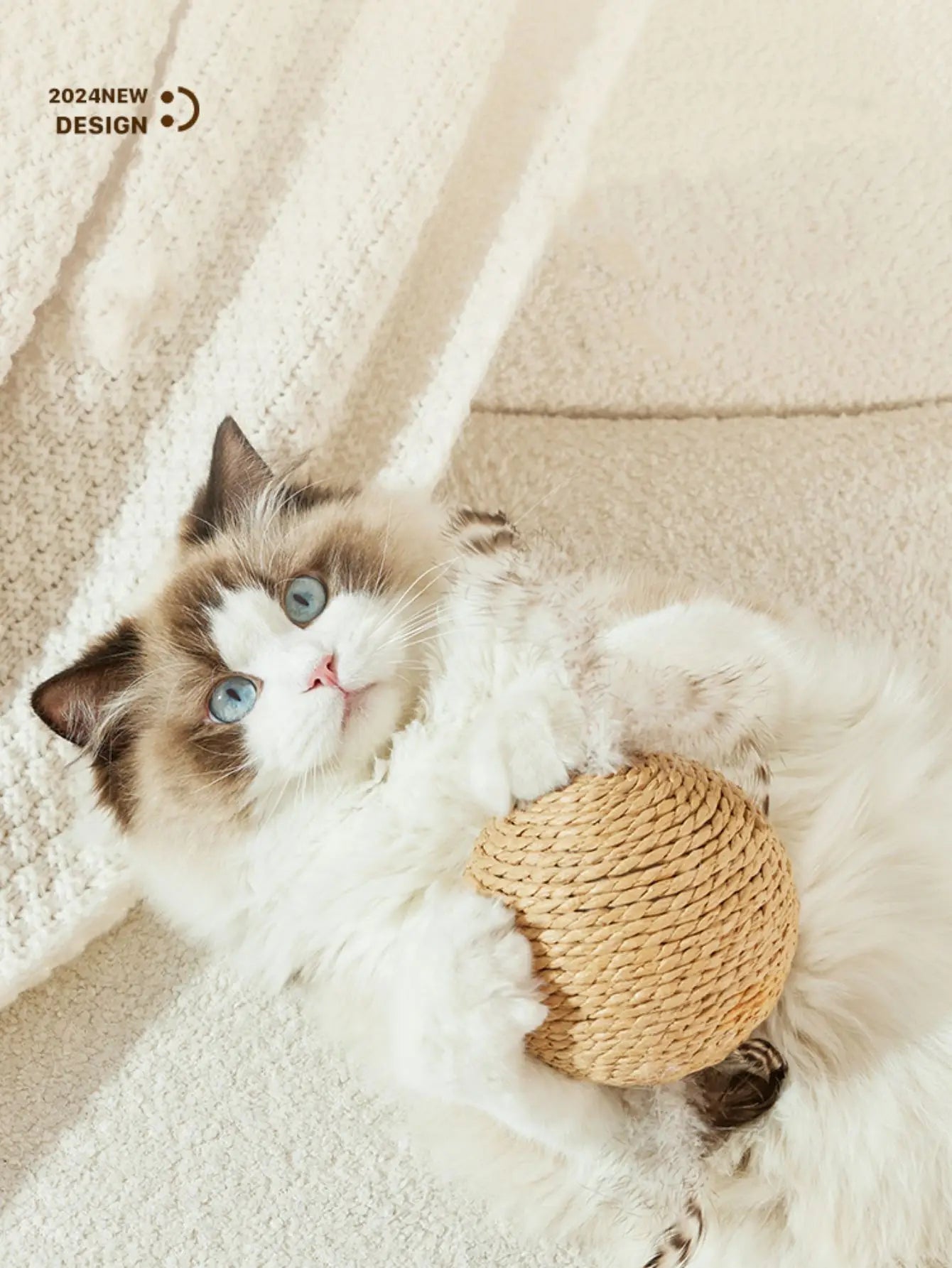 10CM Interactive Sisal Cat Scratching Ball - Teeth Cleaning Sound Toy