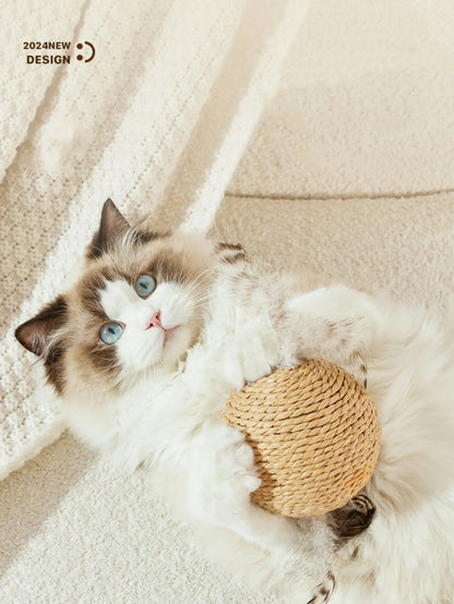 10CM Interactive Sisal Cat Scratching Ball - Teeth Cleaning Sound Toy