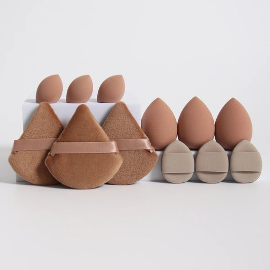 12-Piece Makeup Sponge Set - Powder Puffs, Air Cushion & Beauty Eggs