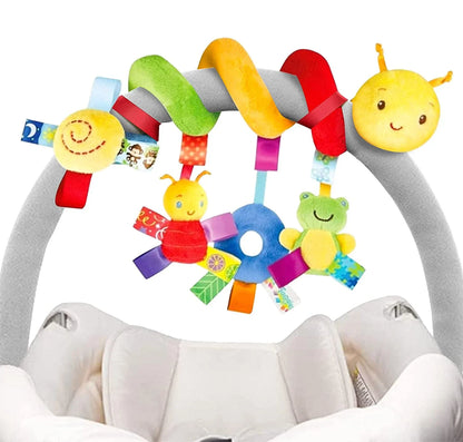 Baby Car Seat Plush Activity Toys with BB Squeaker & Rattles