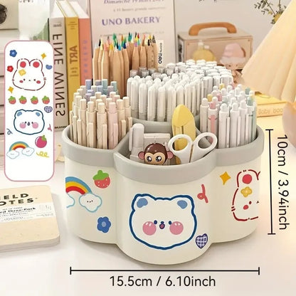 306° Rotating Desk Organizer - Large Capacity Pen Holder Storage