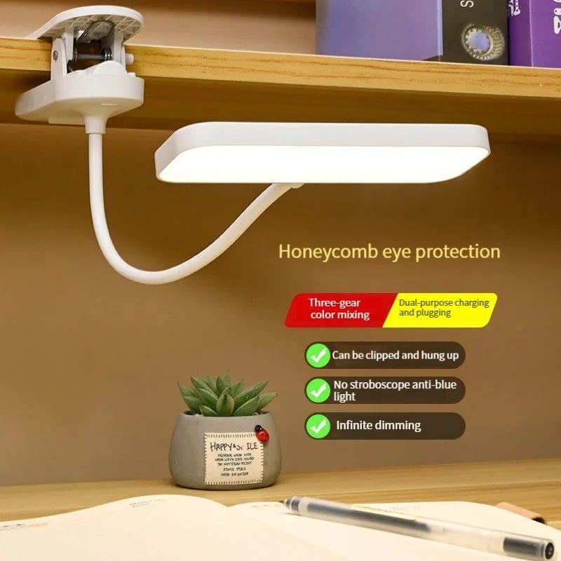 USB Rechargeable LED Desk Lamp 360° Flexible Eye Care Dimmable