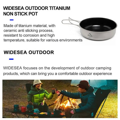 Titanium Camping Cookware Set - Lightweight Pot Frying Pan Outdoor