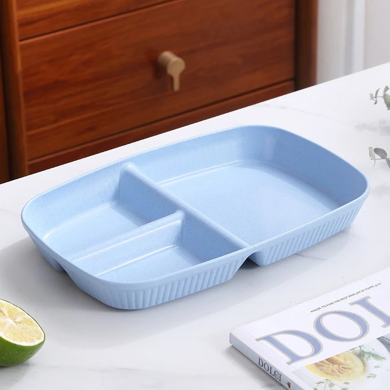 3 Compartment Portion Control Plate Microwave Safe Diet Dinnerware