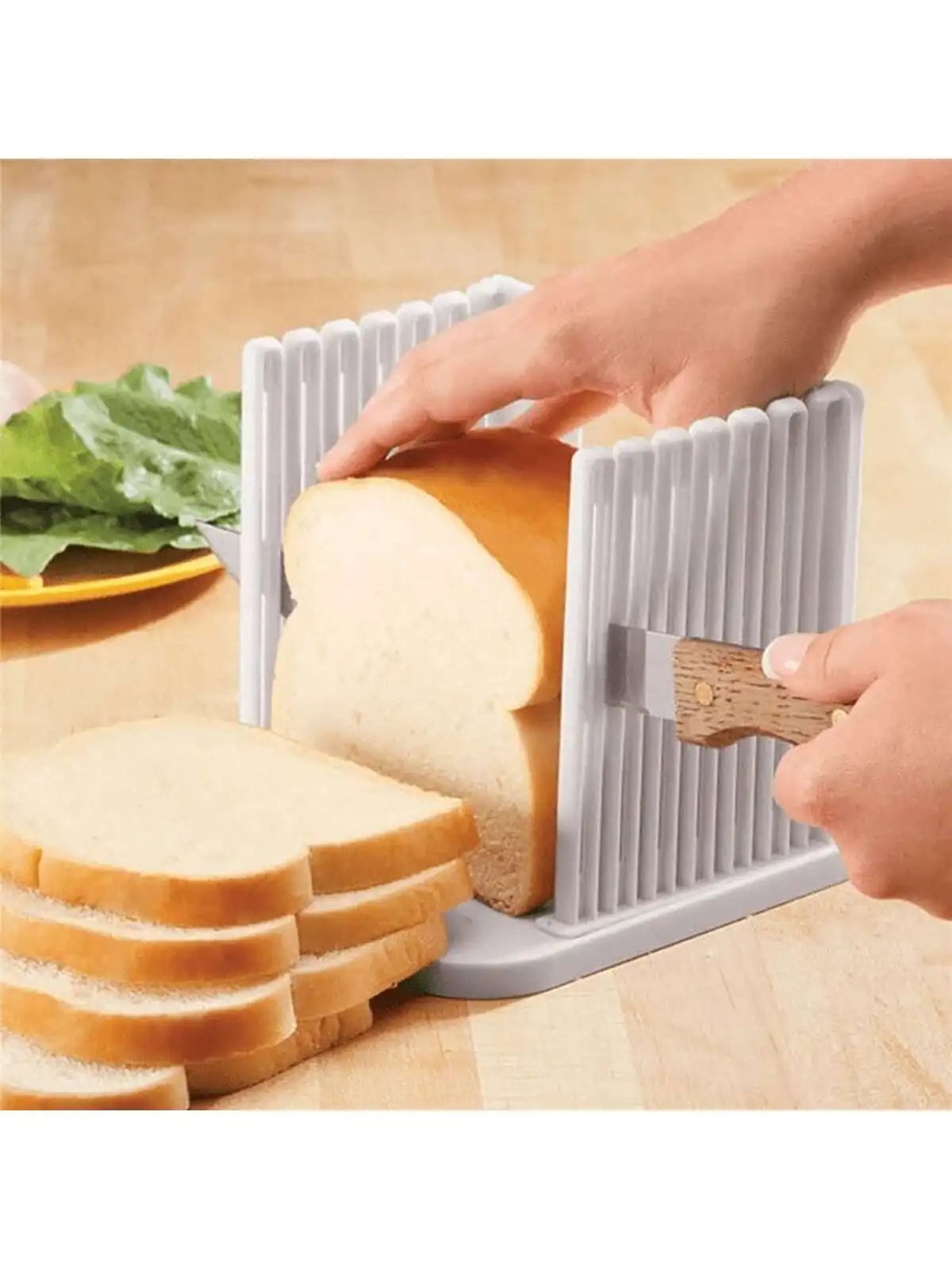 Adjustable Plastic Bread Slicer Guide - Foldable Kitchen Tool
