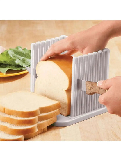 Adjustable Plastic Bread Slicer Guide - Foldable Kitchen Tool