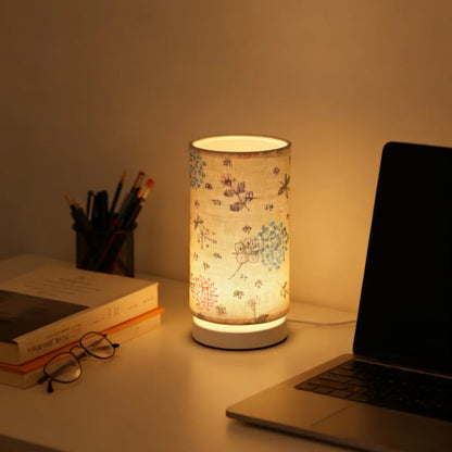 Nordic Retro USB Table Lamp Fabric Shade Bedroom Study Lighting