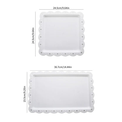 Reusable PP Square Rectangular Dessert Plates Set of 2 - Party