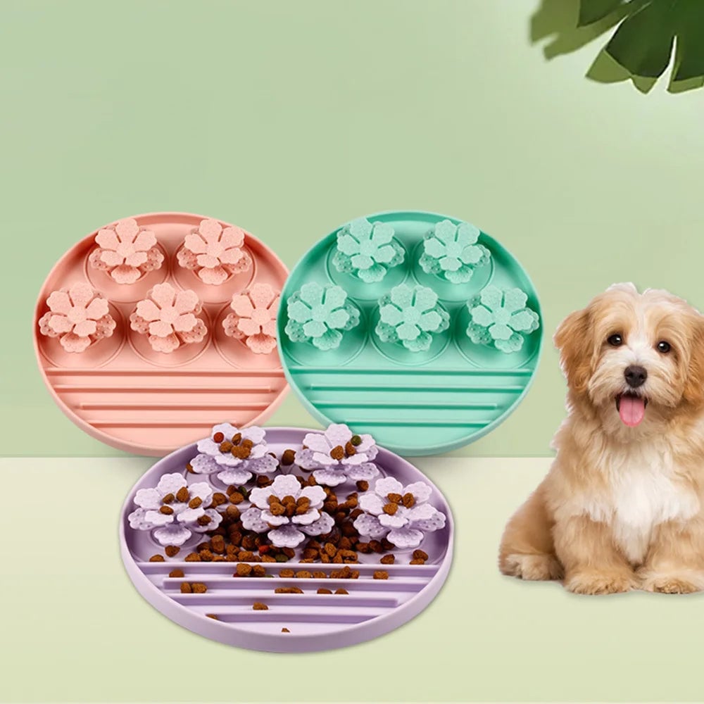 Round Silicone Pet Snuffle Mat with Suction Cup - Slow Feeder
