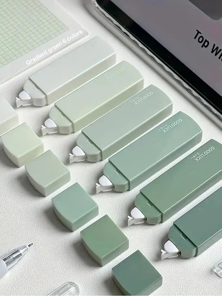 6-Pack Gradient Macaron Correction Tape Set - Portable Silent