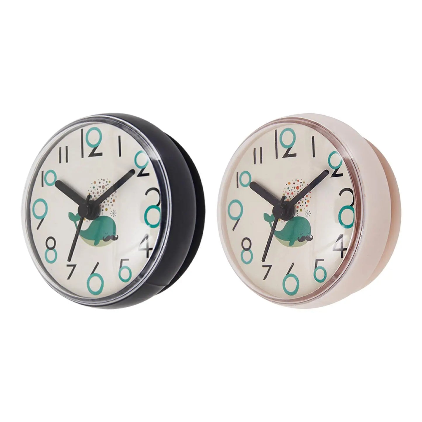 Waterproof Bathroom Shower Clock with Suction Cup - Small Round