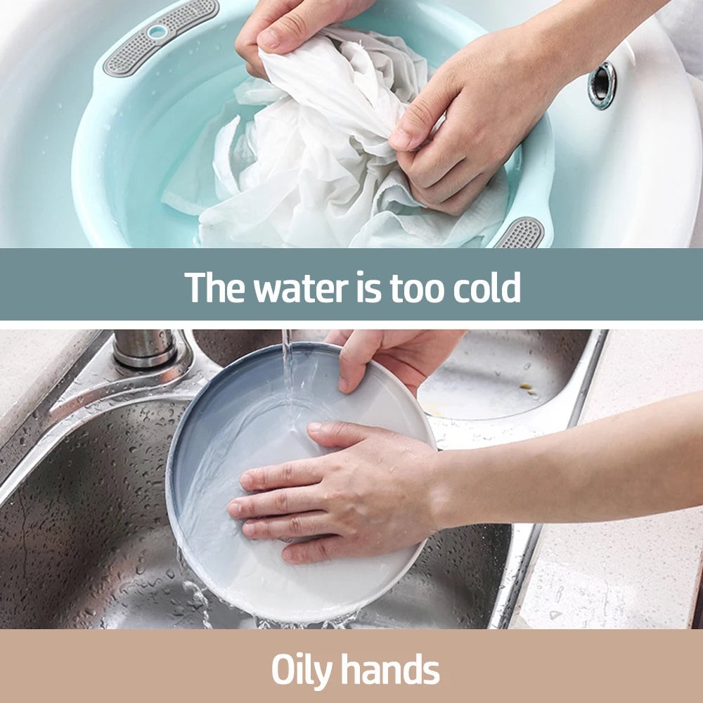Waterproof Latex Rubber Cleaning Gloves - Kitchen Dishwashing