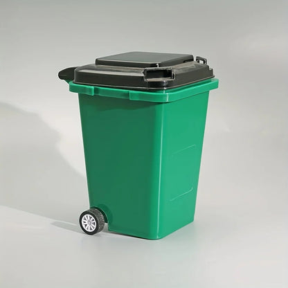 Mini Office Desk Organizer with Trash Bin & Pen Holder Storage