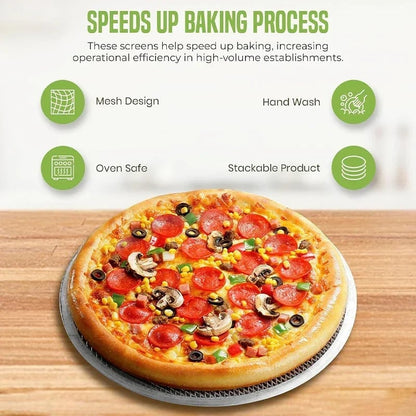 Round Aluminum Pizza Baking Screen with Holes 8-14 Inch Non-Stick