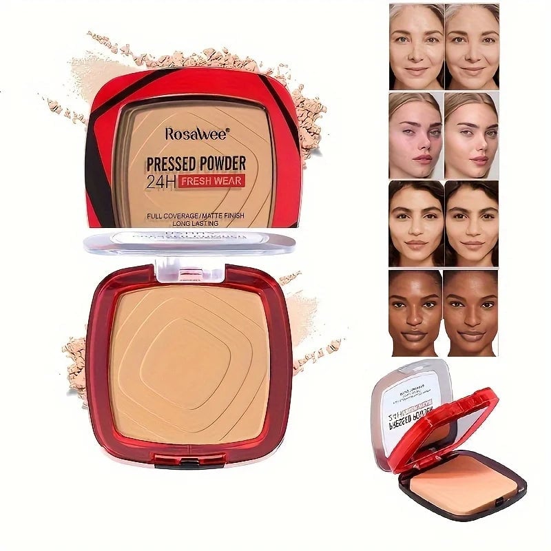 24H Matte Pressed Powder Foundation - Full Coverage Oil Control
