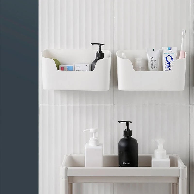 Wall Mounted Storage Rack - Kitchen Bathroom Cabinet Door Organizer