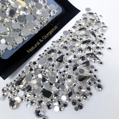 150pcs Glass Rhinestones + 20pcs Shaped Beads Nail Art DIY Kit