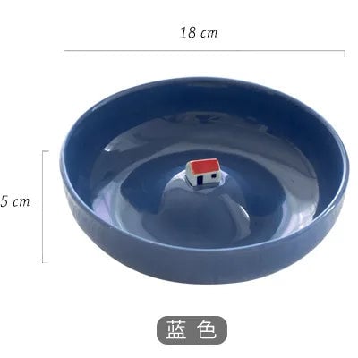 Ceramic Abstract Fruit Salad Bowls - 3D House Design Tableware Set