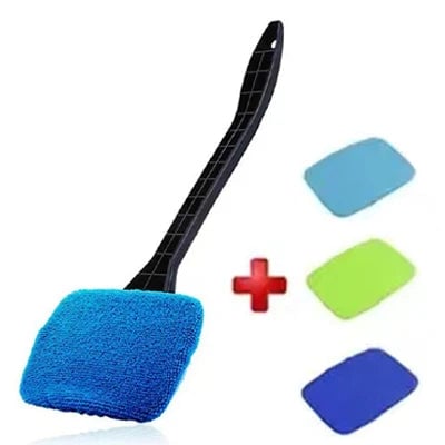 Car Window Cleaner Brush Kit Long Handle Windshield Interior Tool