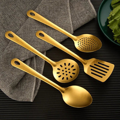 Korean Stainless Steel Kitchen Utensil Set - Spatula, Soup Spoon