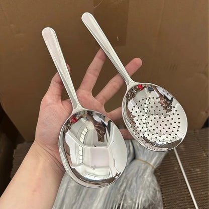 2pcs Heavy-Duty Commercial Kitchen Spoons - Heat-Resistant Handle