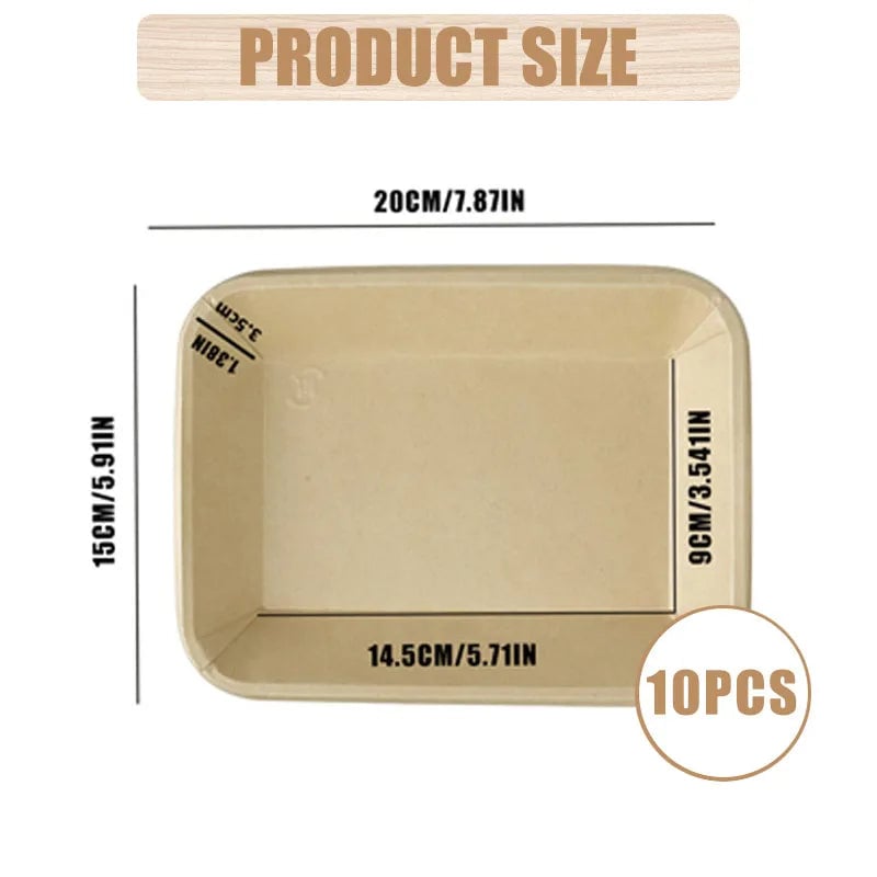 Rectangle Wood Paper Plates 10/20pcs Disposable Tableware Party Trays