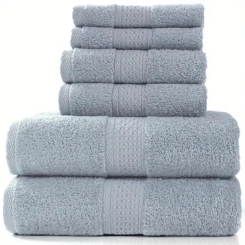 Premium Cotton Bath Towel Set - Ultra Soft Absorbent Solid Color