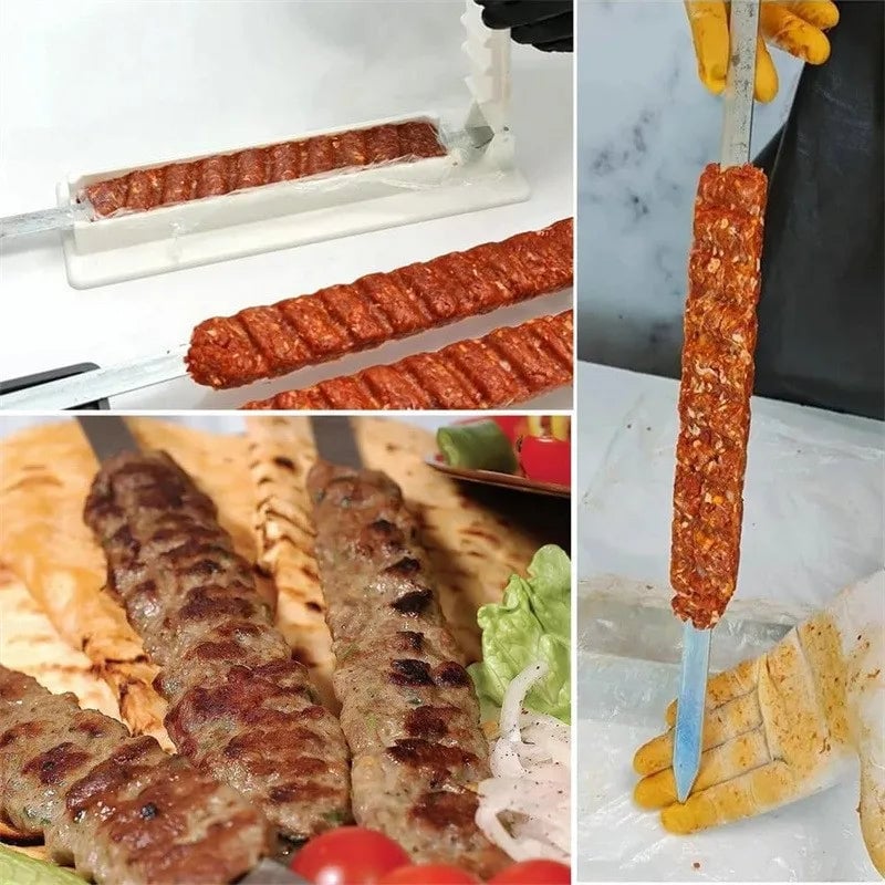 Single Row Kebab Maker Machine - Reusable Plastic BBQ Skewer Press