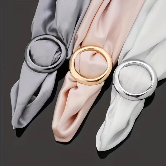 Metal Circle Scarf Ring Clips - 2PC Waist Buckle Fashion Set