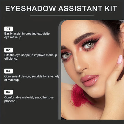 Eye Makeup Assistant Kit - 2 Eyeshadow Brushes + Quick Templates