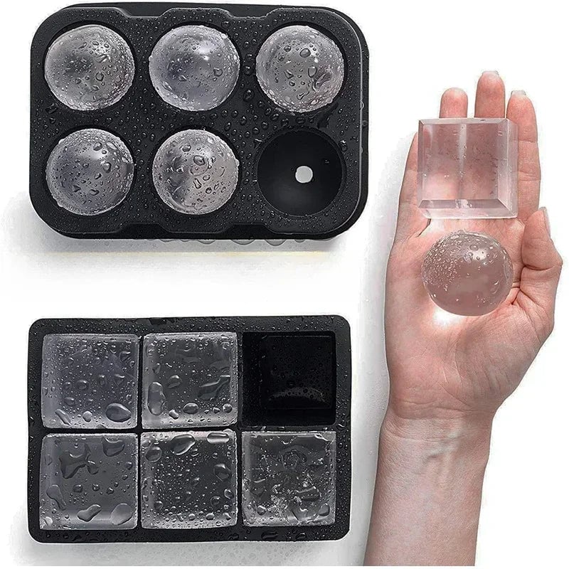 Food Grade Silicone Ice Cube Mold - Round Square Ball Ice Tray