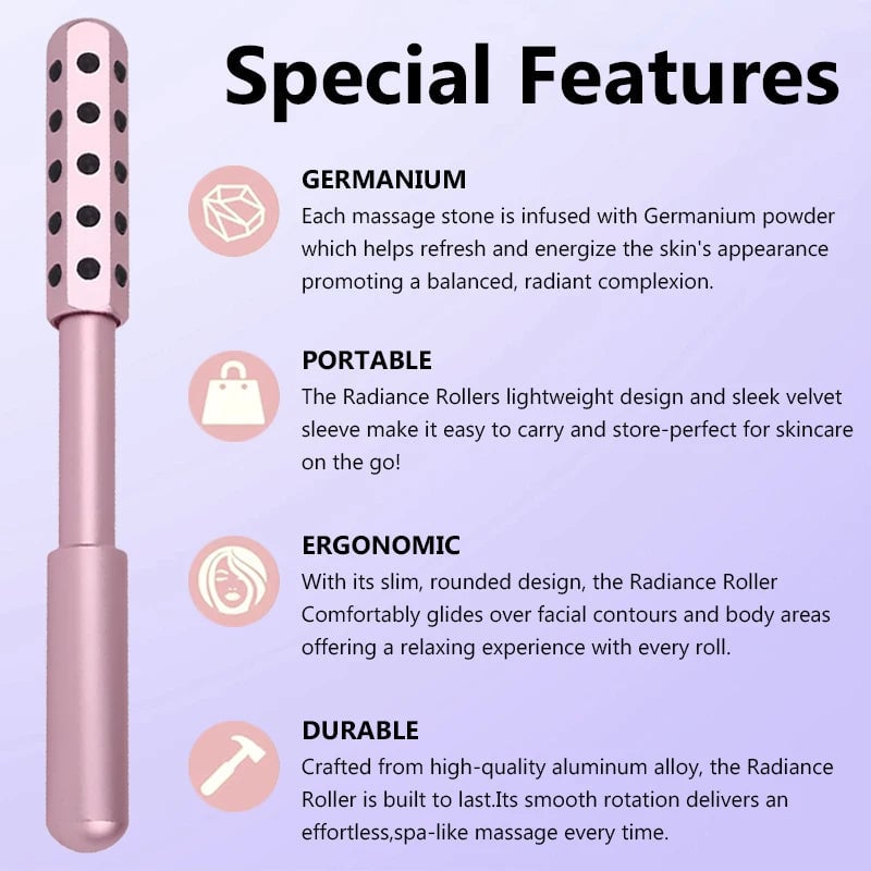 24 Germanium Acupoint Face Roller Stick - Gua Sha Massage Tool