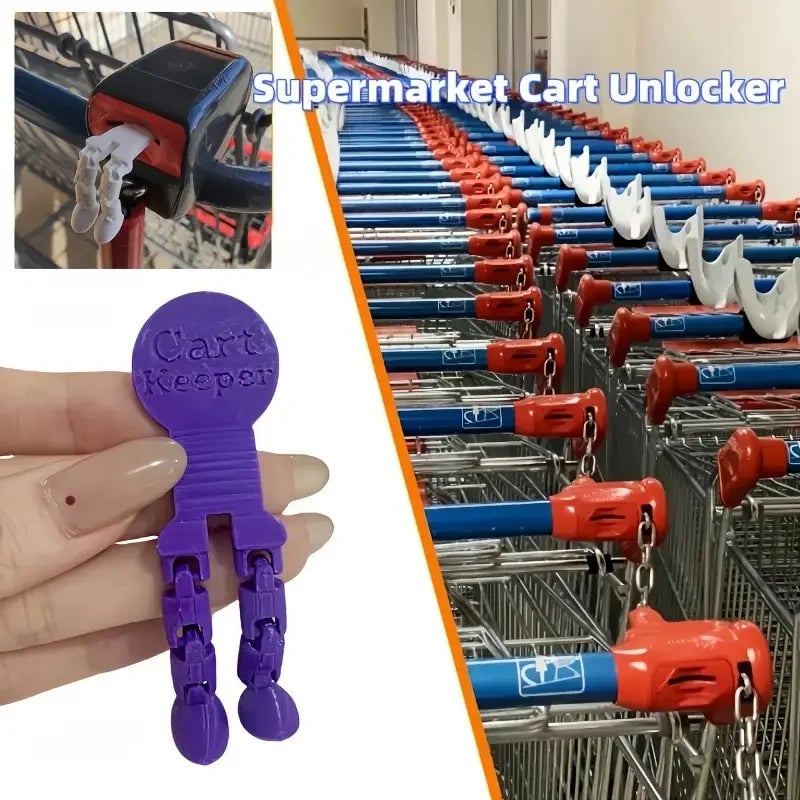Shopping Cart Keychain Token - Durable Plastic Trolley Unlock Tool