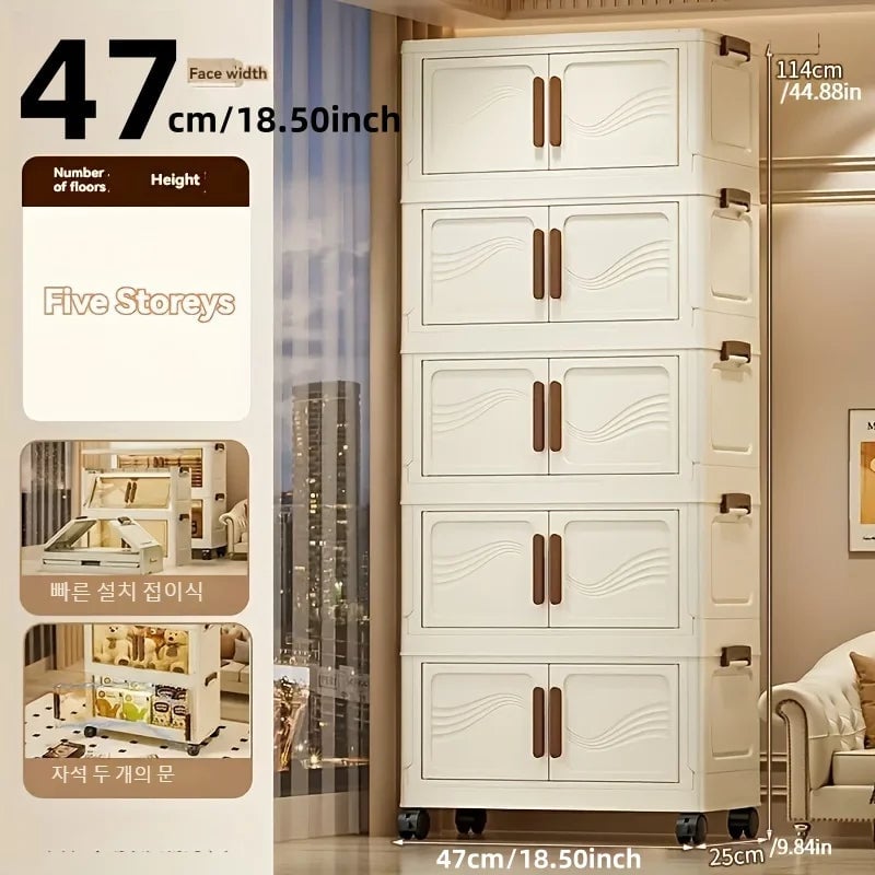 Foldable Storage Box Clear Door - Durable Organizer Clothes Books