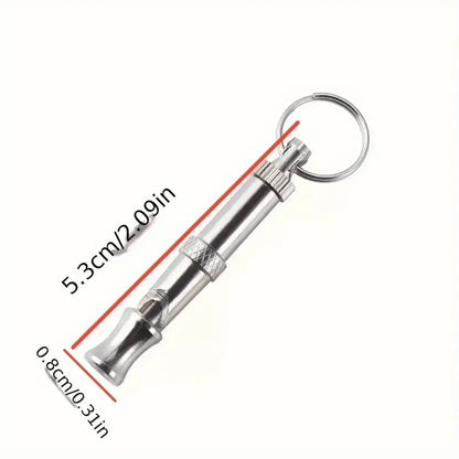 Adjustable Pitch Dog Whistle with Keychain - Professional Training