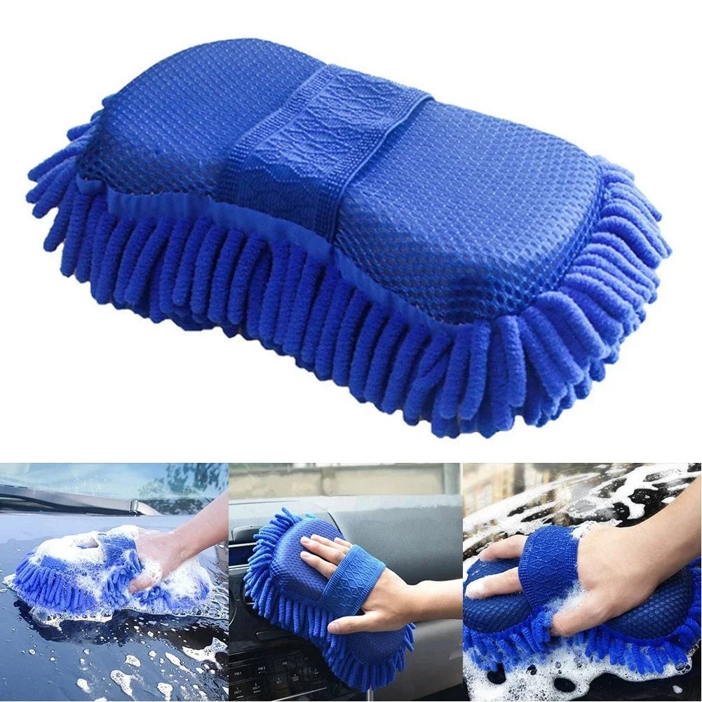 Microfiber Car Wash Sponge Brush - Dual-Sided Polishing Pad Tool