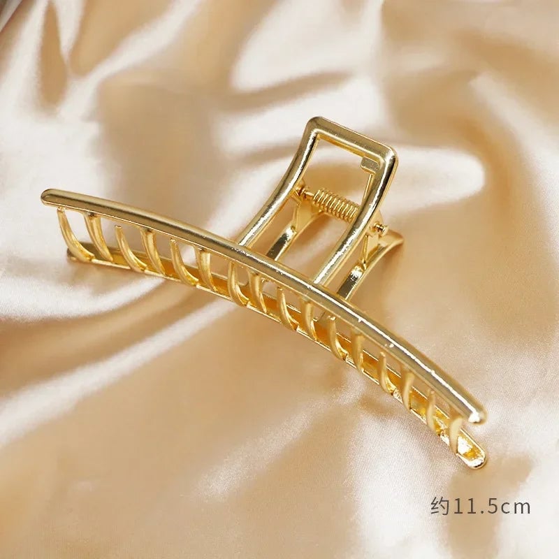 Gold Butterfly Hair Claw Clip - Geometric Design Hair Accessory