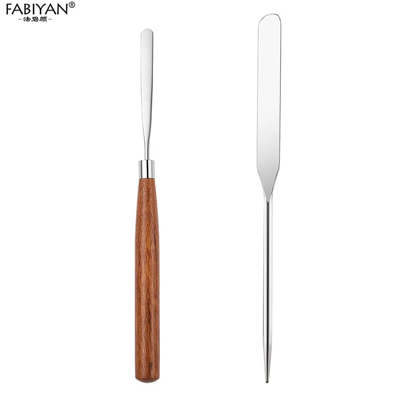 Stainless Steel Spatula Stick - Nail Art & Makeup Foundation Mixer