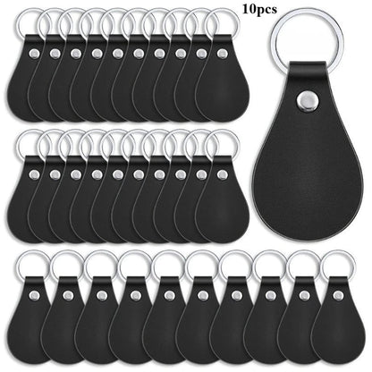 10pcs PU Leather Key Fob Blanks Kit - Laser Engraving Keychains