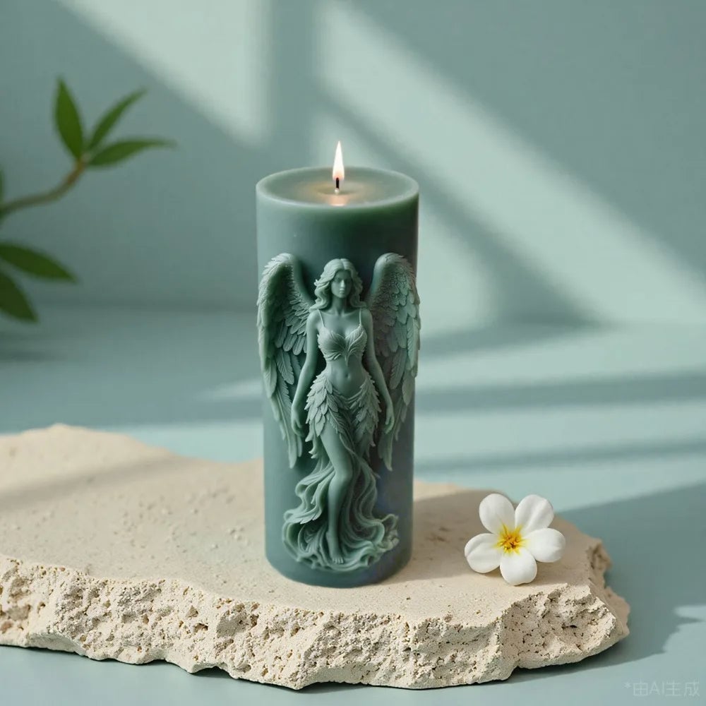 Wings Goddess Angel Silicone Candle Mould - Prayer Sculpture Resin Mold