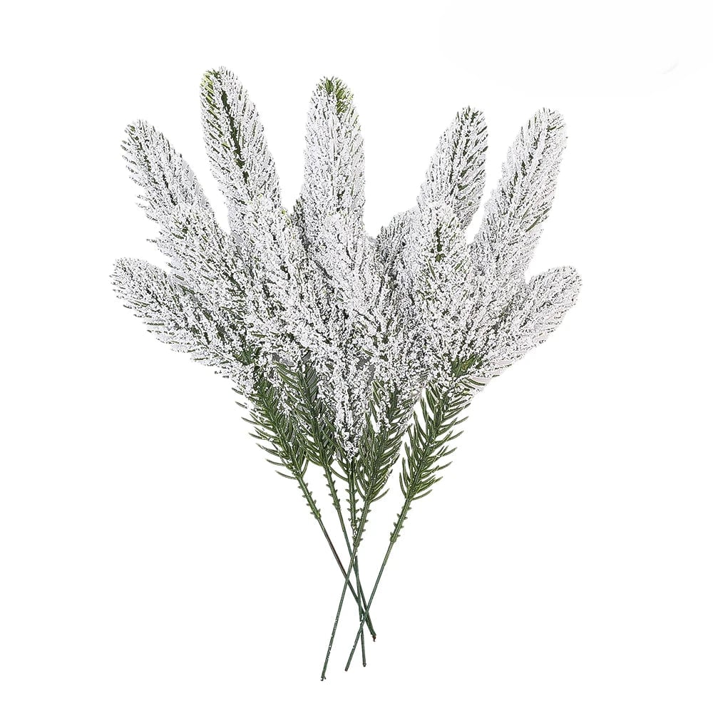 Artificial Snow Pine Branch Set - 5/10pcs Fake Pine Needles Garland