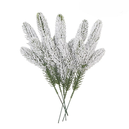 Artificial Snow Pine Branch Set - 5/10pcs Fake Pine Needles Garland