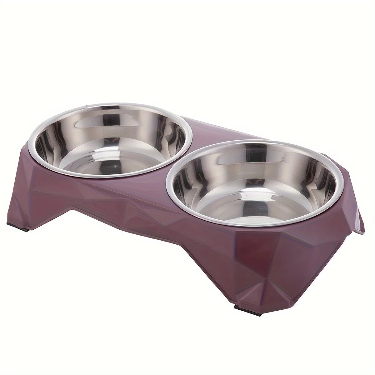 Large Stainless Steel Double Bowl Pet Feeder for Dogs & Cats