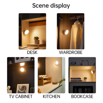 USB Rechargeable LED Motion Sensor Night Light Human Detection