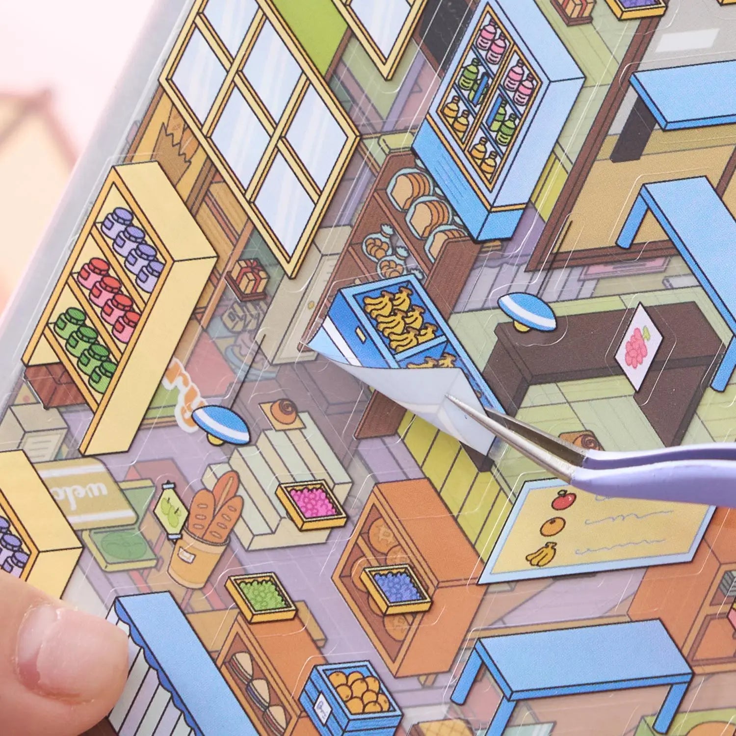 49pcs Sunny Town DIY Miniature Scene Stickers Book Students Craft