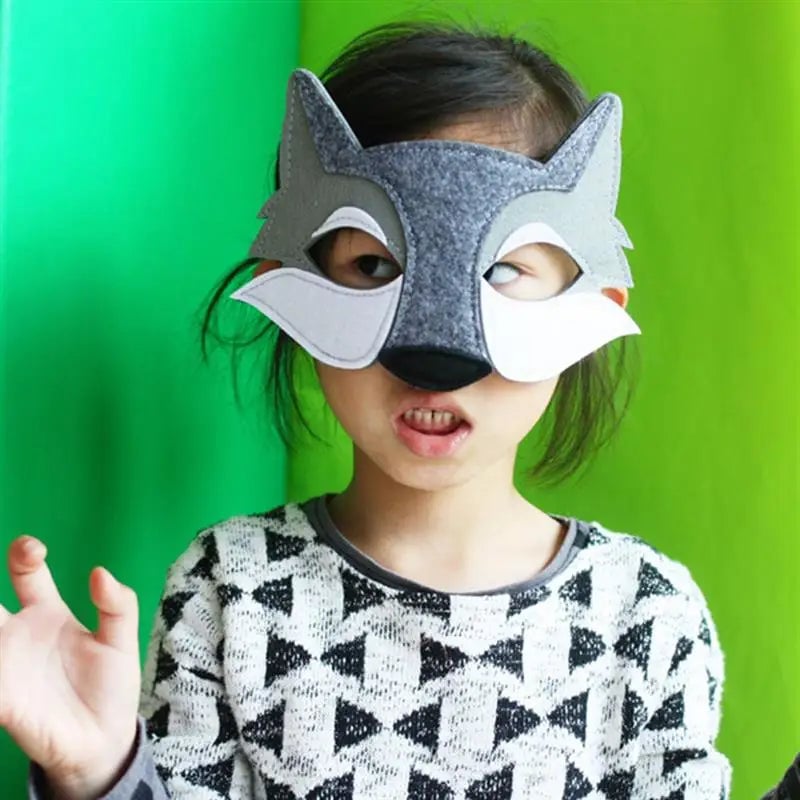 Kids Wolf Eye Half Face Masks 3-Pack Cosplay Costume Party Props