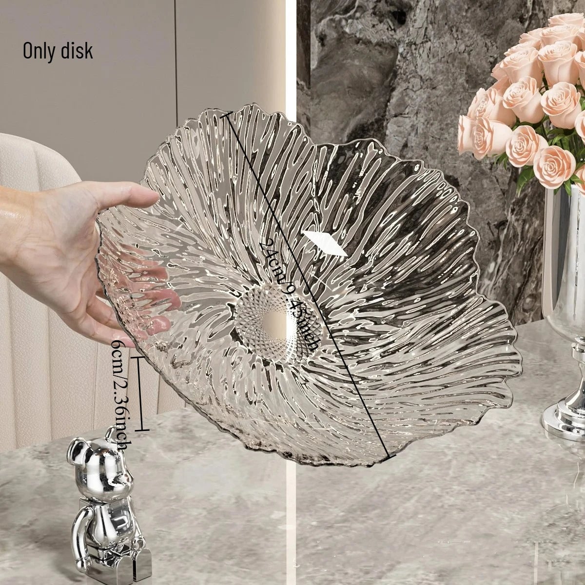 Large Capacity Petal Design Fruit Tray - Light Luxury Snack Serving